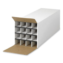 Compact KD Roll File, 16 Compartments, 12.75w x 37d x 12.5h, White