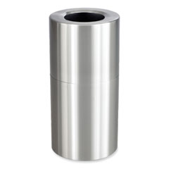 Single Recycling Receptacle, 20 gal, Steel, Brushed Aluminum, Ships in 1-3 Business Days