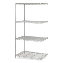 Industrial Add-On Unit, Four-Shelf, 36w x 24d x 72h, Steel, Metallic Gray, Ships in 1-3 Business Days