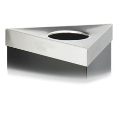 Trifecta Waste Receptacle Lid, No Inscription, 20w x 20d x 3h, Stainless Steel, Ships in 1-3 Business Days