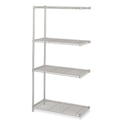 Industrial Add-On Unit, Four-Shelf, 36w x 18d x 72h, Steel, Metallic Gray, Ships in 1-3 Business Days