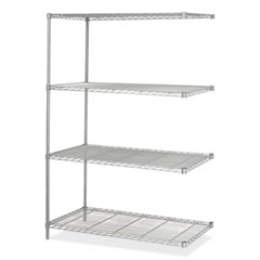 Industrial Add-On Unit, Four-Shelf, 48w x 24d x 72h, Steel, Metallic Gray, Ships in 1-3 Business Days