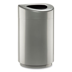 Open Top Round Waste Receptacle, 30 gal, Steel, Silver, Ships in 1-3 Business Days