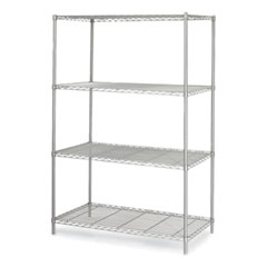 Industrial Wire Shelving, Four-Shelf, 48w x 24d x 72h, Metallic Gray, Ships in 1-3 Business Days