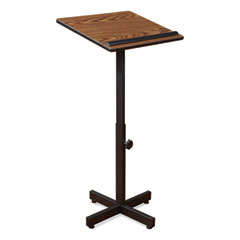 Portable Presentation Lectern Stand, 20 x 18.25 x 44, Medium Oak, Ships in 1-3 Business Days