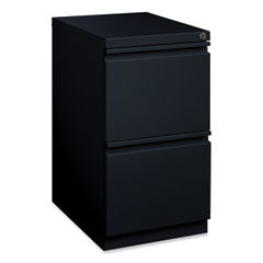 Full-Width Pull 20 Deep Mobile Pedestal File, 2-Drawer: File/File, Letter, Black, 15x19.88x27.75, Ships in 4-6 Business Days