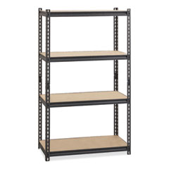 Iron Horse 2300 Rivet Shelving, Four-Shelf, 36w x 18d x 60h, Black, Ships in 4-6 Business Days