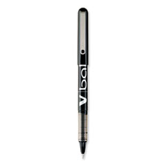 VBall Liquid Ink Roller Ball Pen, Stick, Extra-Fine 0.5 mm, Black Ink, Black/Clear Barrel, Dozen