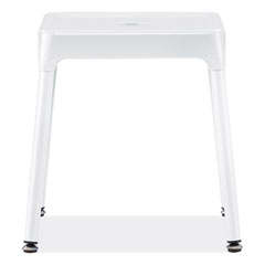 Steel Guest Stool, Backless, Supports Up to 275 lb, 15" to 15.5" Seat Height, White Seat/Base, Ships in 1-3 Business Days