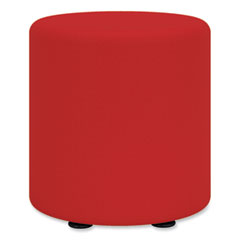 Learn Cylinder Vinyl Ottoman, 15" dia x 18"h, Red, Ships in 1-3 Business Days