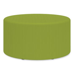 Learn 30" Cylinder Vinyl Ottoman, 30w x 30d x 18h, Green, Ships in 1-3 Business Days