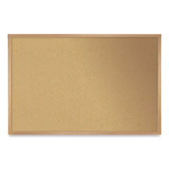 Natural Cork Bulletin Board with Frame, 60.5 x 36.5, Tan Surface, Oak Frame, Ships in 7-10 Business Days