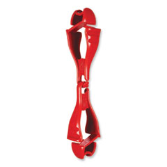 Squids 3400 Dual Clip Glove Clip Holder, 1 x 1 x 6.5, Acetal Copolymer, Red, Ships in 1-3 Business Days