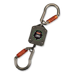 Squids 3003 Retractable Lanyard with Two Carabiners, 2 lb Max Working Capacity, 8" to 48", Gray, Ships in 1-3 Business Days