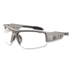 Skullerz Dagr Safety Glasses, Matte Gray Nylon Impact Frame, Anti-Fog Clear Polycarbonate Lens, Ships in 1-3 Business Days