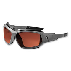 Skullerz Loki Safety Glasses/Goggles, Gray Nylon Impact Frame, Polarized Copper Polycarb Lens, Ships in 1-3 Business Days