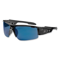 Skullerz Dagr Safety Glasses, Black Nylon Impact Frame, Blue Mirror Polycarbonate Lens, Ships in 1-3 Business Days