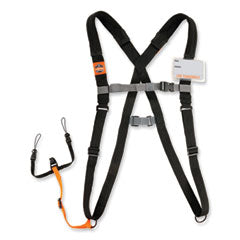 Squids 3138 Padded Barcode Scanner Lanyard Harness, 33" Arm Straps,18.5" Lanyard,Black/Orange/Gray,Ships in 1-3 Business Days