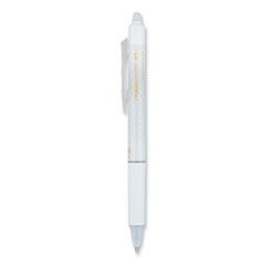 FriXion Clicker Design Erasable Gel Pen, Retractable, Extra-Fine 0.5 mm, Black Ink, White Barrel, Dozen