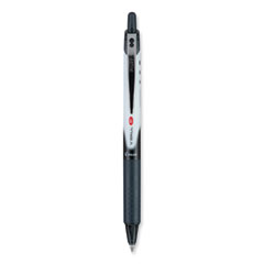 VBall RT Liquid Ink Roller Ball Pen, Retractable, Extra-Fine 0.5 mm, Black Ink, Black/White Barrel