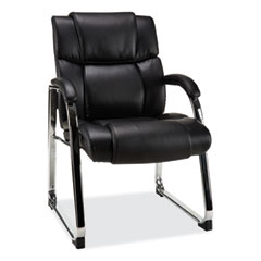 Alera Hildred Series Guest Chair, 25" x 28.94" x 37.8", Black Seat, Black Back, Chrome Base