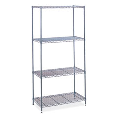 Industrial Wire Shelving, Four-Shelf, 36w x 24d x 72h, Metallic Gray, Ships in 1-3 Business Days