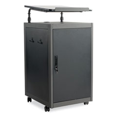 Teacher's WorkPod Lectern, 20 x 24 x 41, Charcoal Slate/Black, Ships in 1-3 Business Days