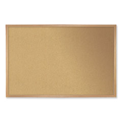 Natural Cork Bulletin Board with Frame, 120.5 x 48.5, Tan Surface, Oak Frame, Ships in 7-10 Business Days