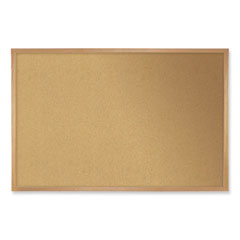 Natural Cork Bulletin Board with Frame, 144.5 x 48.5, Tan Surface, Oak Frame, Ships in 7-10 Business Days