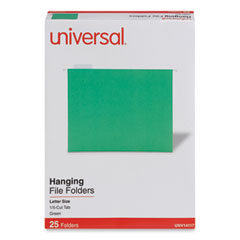 Deluxe Bright Color Hanging File Folders, Letter Size, 1/5-Cut Tabs, Bright Green, 25/Box