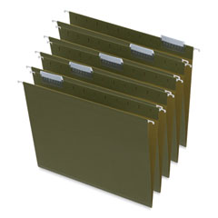 Box Bottom Hanging File Folders, 1" Capacity, Letter Size, 1/5-Cut Tabs, Standard Green, 25/Box