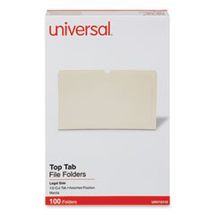 Top Tab File Folders, 1/2-Cut Tabs: Assorted, Legal Size, 0.75" Expansion, Manila, 100/Box