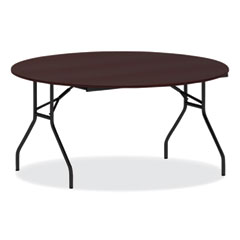 Round Wood Folding Table, 59" Diameter x 29.13h, Mahogany