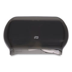 Twin Standard Roll Bath Tissue Dispenser, 12.75 x 5.57 x 8.25, Smoke