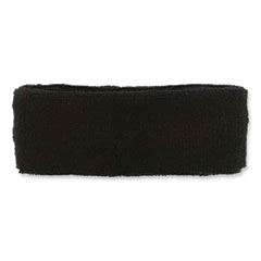 Chill-Its 6550 Head Terry Cloth Sweatband, Cotton Terry, One Size Fits Most, Black, Ships in 1-3 Business Days