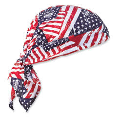 Chill-Its 6710 Cooling Embedded Polymers Tie Bandana Triangle Hat, One Size, Stars and Stripes, Ships in 1-3 Business Days