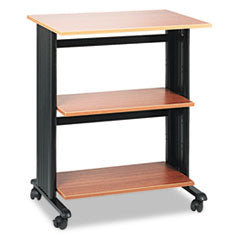 Muv Three Level Machine Cart/Printer Stand, Engineered Wood, 3 Shelves, 29.5 x 20 x 35, Oak/Black, Ships in 1-3 Business Days