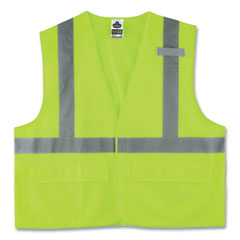 GloWear 8225HL Class 2 Standard Solid Hook and Loop Vest, Polyester, Lime, Large/X-Large, Ships in 1-3 Business Days