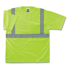 GloWear 8289 Class 2 Hi-Vis T-Shirt, Polyester, Lime, Small, Ships in 1-3 Business Days