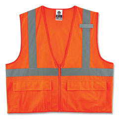 GloWear 8225Z Class 2 Standard Solid Vest, Polyester, Orange, Small/Medium, Ships in 1-3 Business Days