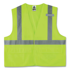 GloWear 8225HL Class 2 Standard Solid Hook and Loop Vest, Polyester, Lime, Small/Medium, Ships in 1-3 Business Days