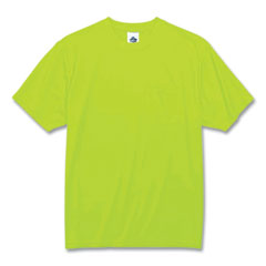 GloWear 8089 Non-Certified Hi-Vis T-Shirt, Polyester, X-Large, Lime, Ships in 1-3 Business Days