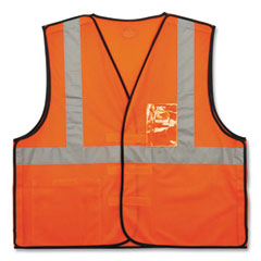 GloWear 8216BA Class 2 Breakaway Mesh ID Holder Vest, Polyester, 4X-Large/5X-Large, Orange, Ships in 1-3 Business Days