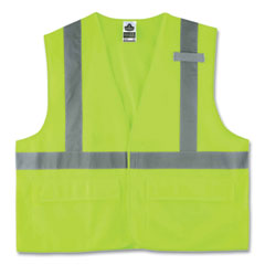 GloWear 8225HL Class 2 Standard Solid Hook and Loop Vest, Polyester, Lime, 4X-Large/5X-Large, Ships in 1-3 Business Days