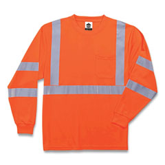 GloWear 8391 Class 3 Hi-Vis Long Sleeve Shirt, Polyester, Orange, Medium, Ships in 1-3 Business Days