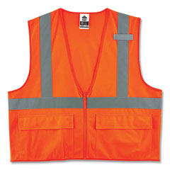 GloWear 8225Z Class 2 Standard Solid Vest, Polyester, Orange, 2X-Large/3X-Large, Ships in 1-3 Business Days