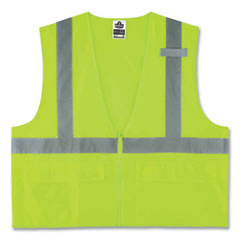 GloWear 8225Z Class 2 Standard Solid Vest, Polyester, Lime, Small/Medium, Ships in 1-3 Business Days