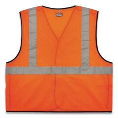 GloWear 8216BA Class 2 Breakaway Mesh ID Holder Vest, Polyester, Small/Medium, Orange, Ships in 1-3 Business Days