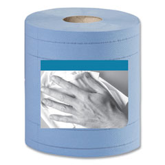 Industrial Paper Wiper, 4-Ply, 11 x 15.75, Unscented, Blue, 375 Wipes/Roll, 2 Rolls/Carton