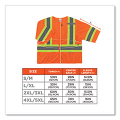 GloWear 8330Z Class 3 Two-Tone Zipper Vest, Polyester, Small/Medium, Orange, Ships in 1-3 Business Days